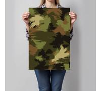 Impression sur Toile Vert Olive, Sans cadre Déguisement Militaire Image Tableau Decoration Murale pour salon, Camouflage Coups De Pinceau peinture sur toile pour Cuisine Salle à manger 50x70 cm