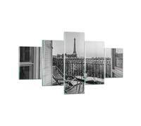 Impression sur Verre 125x70cm Tableaux Image Photo Noir Et Blanc Paris Balcon