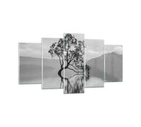 Impression sur Verre 160x85cm Tableaux Image Photo Arbre Symétrie Lac Decoration