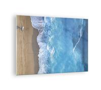 Impression sur Verre 70x50cm Tableaux Image Photo Plage Bord Mer Art Decoration