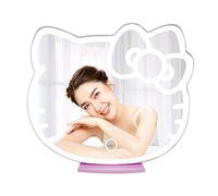 Impressions Vanity Supercute Hello Kitty Miroir de Bureau avec lumières et capteur Doux au Toucher, Miroir de Maquillage réglable à Trois Tons avec Plateau Extensible caché et Support de téléphone