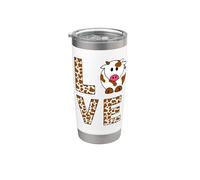Imprimé vache marron motif vache noir et blanc animal de la ferme Gobelet isotherme en acier inoxydable double paroi