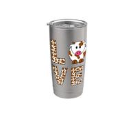 Imprimé vache marron motif vache noir et blanc animal de la ferme Gobelet isotherme en acier inoxydable double paroi