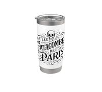 Imprimé vintage Les Catacombes de Paris Noir Gobelet isotherme en acier inoxydable double paroi