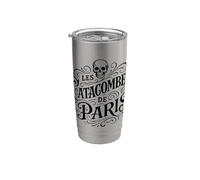 Imprimé vintage Les Catacombes de Paris Noir Gobelet isotherme en acier inoxydable double paroi