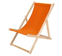IMPWOOD Chaise Longue Pliante en Bois Orange - Transat chilienne en hêtre Robuste 120 kg - Relax Pliable pour Jardin, Balcon, terrasse, Plage & Camping