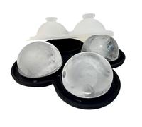 Imtrub Moule à Glaçons Rond - Plateau réutilisable antiadhésif 4 cavités,Moule à Boules de Glaçon - pour Whisky, Cocktail, Bourbon, Café, Eau, Jus, Boisson, Maison, Restaurant, Cuisine,