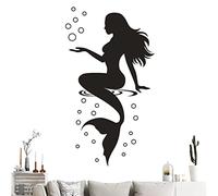 Imtrub Stickers Muraux Sirène | décoration Murale pour décor sous la mer,Salle Bain et Chambre à Coucher, Autocollants décoratifs