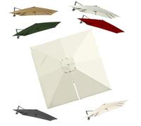 IMUNKT 3x3M Auvent De Remplacement Pour Parasol Déporté Carré Toile De Rechange Pour Parasol De Jardin Extérieur UPF 50+ Housse De Rechange 8 Baleines(Beige)