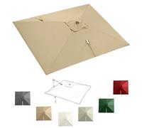IMUNKT Carré Auvent De Parapluie Déporté 3x3m/3x4m/2.5x2.5m Toile De Rechange Pour Parasol Terrasse Tissu De Remplacement Parasol De Jardin 8 Baleines(Khaki,3x3m (10x10ft))
