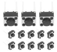IMUSINICE 100 Pièces Bouton-poussoir Momentané Tactile pour Pcb Design Deux Pieds, Contrôle Léger et Fiable, Plastique Noir, pour Prototypage Électronique