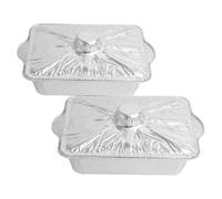 IMUSINICE 2 Pièces Barquette Aluminium Rectangle 2500ml Facile à Ranger Conserve Fraîcheur pour Barbecue Extérieur et Activités en Plein Air