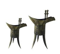 IMUSINICE 2pcs Coupes en Alliage de Zinc à 3 Pieds Style Ancien Chinois Motifs Traditionnels Gravés, Design Vintage Élégant pour Cadeau et Festivités Interculturelles