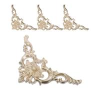 IMUSINICE 4 Pièces Moulures D'angle Décoratives pour Plafond en Plastique Dur Or Embossé, Style Rococo Classique Européen, Dimensions 32,7x17,5x1,6 Cm, Décoration Polyvalente pour Meubles et