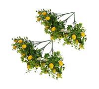 IMUSINICE 6 Pièces Décoration Citron Artificiel, Bouquet de Citrons Artificiels, Plastique et Écume, Réaliste, Flexible, Décoration Printemps, pour Bouquet de Fruits Citronnés