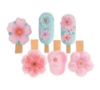 IMUSINICE Aimants de Réfrigérateur pour Décoration Créative et Utilisation Polyvalente Bleu Lot de 6 en Résine Forme Glace 3D Dessin Animé Maintien Magnétique Puissant Cuisine