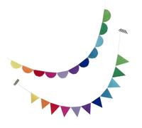 IMUSINICE Banderole Murale en Feutre Coloré 2 Pièces Formes Triangle et Demi-cercle, Corde en Coton, Décoration Intérieure pour Maison et Chambre D'garçon et Filles