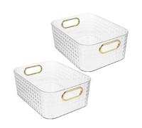 IMUSINICE Boîte de Rangement Cosmétique Polyvalente en Plastique 2pcs Rectangle Facile à Nettoyer pour Produits de Soin Toilettes et Vestiaires