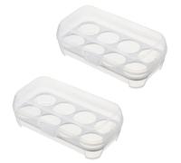 IMUSINICE Boîte de Rangement pour Œufs 8 Compartiments Séparés 2 Pièces en Pp Blanc Organiseur de Réfrigérateur Pratique Espace
