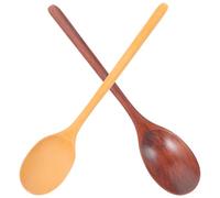 IMUSINICE Cuillères en Bois à Long Manche Facilement Cuisine Professionnelle Lot de 2 Ustensiles Robustes pour Mélanger et Servir Confiture ou Sauces
