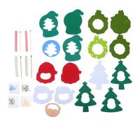 IMUSINICE Lot de 4 Set de Set de Décorations de Noël DIY en Tissu Non Tissé, Pendentifs Père Noël et Sapin, Éducatif et Présent pour Garçon et Filles en Maternelle