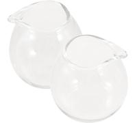 IMUSINICE Petit Pichet à Lait en Verre 20ml Design Simple et Délicat Bec Verseur, Lot de 2 Pièces pour Café et Usage Domestique