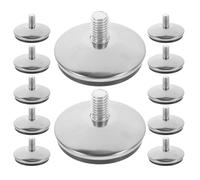 IMUSINICE Pieds de Canapé à Visser en PU Argenté, Lot de 12 Pieds de Meuble pour Bureau et Chaise, Tapis Antidérapants pour Protection de Sol à Usage Domestique