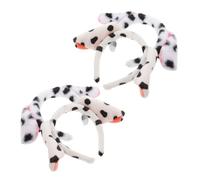 IMUSINICE Serrage-tête Oreilles Dalmatien pour Garçon et Filles 4pcs en Tissu Rose, Confortable Port Prolongé, pour Maquillage et Événements Scolaires