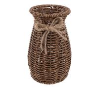 IMUSINICE Vase Tissé Main en Rotin Marron pour Fleurs Séchées et Tiges Artificielles, Design Rustique avec Surface en Osier, pour Décoration Intérieure Maison et Fêtes