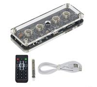 IN-8 Kit d'horloge à tube Nixie à 4 chiffres pour bureau, rétroéclairage LED, affichage numérique avec télécommande, alimentation USB, aucune soudure nécessaire (tube non inclus)