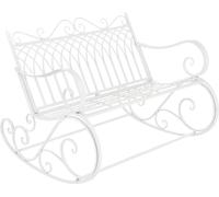 In And OutdoorMatch Banc à bascule Lewis - 85x113x95 cm - Max. 200 kg - Blanc - Résistant aux intempéries - Métal solide - Banc de jardin
