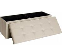 In And OutdoorMatch Banc de rangement Gregg - Banc avec espace de rangement - Coffre de lit - Avec couvercle - Beige - 300KG