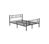 In And OutdoorMatch Cadre de lit double Easter - Cadre de lit - Cadre de lit en métal - adapté aux matelas de 140 x 190 cm - Lit d'invité pour adultes - enfants - montage facile - pour petits espaces