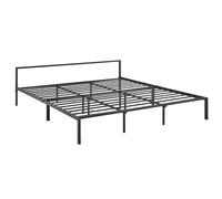 In And OutdoorMatch Lit en Acier Reta - Cadre de Lit - Avec Sommier à Lattes - 180x200 cm - Noir Mat - Design Moderne
