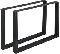 In And OutdoorMatch Pied de table Elroy - Socle en acier - Lot de 2 - Pied de table en U - 100 x 72 cm - Noir