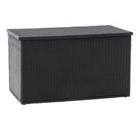 In And OutdoorMatch Rotin Boîte de rangement Raymundo - 129 x 57 x 59 cm Noir - Boîte de coussins de jardin - Imperméable - Avec couvercle - Pour l'intérieur & l'extérieur - Boîte de jardin