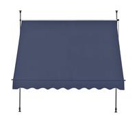 In And OutdoorMatch Store à pince Birdy - Store extensible - Bleu foncé - 350 x 120 cm - acier et tissu - hydrofuge - protection UV