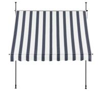 In And OutdoorMatch Store à pince Kolo - Store extensible - Bleu foncé et blanc - 300 x 120 cm - acier et tissu - hydrofuge - protection UV
