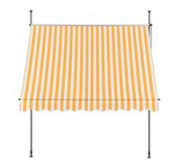 In And OutdoorMatch Store à pince Ulrich - Store extensible - jaune et blanc - 200 x 120 cm - acier et tissu - hydrofuge - protection UV