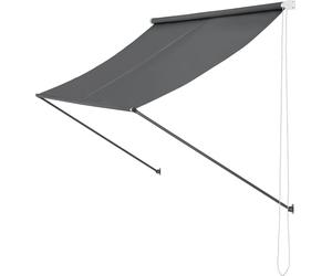 In And OutdoorMatch Store Lou - Gris - 250 x 120 cm - Store à bras tombant - acier et tissu - protection UV - hydrofuge