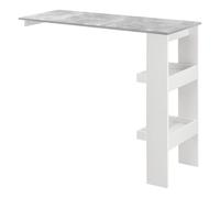 In And OutdoorMatch Table de bar Kaylee - Montage mural - 120x45x106 cm - Blanc et aspect béton - Panneau de particules - Design moderne