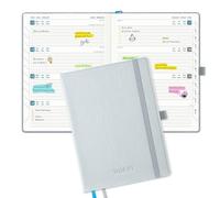 IN-LUXPRO Agenda 2026 2027: Agenda Semainier de Luxe et Carnet de Notes A5 Moyen(21,9x16,2 cm)18 Mois Scolaire Horizontal Planner(Du Juil.26 à Déc.27), cuir PU premium, Bleu glace pâle
