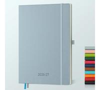IN-LUXPRO Agenda 2026 2027: Agenda Semainier et Carnet de Notes Grande A4(29x21,5cm)18 Mois Scolaire Horizontal Planner(Du Juil.26 à Déc.27) - Couverture Rigide en PU Cuir, Papier 80g/m² Bleu Poudré