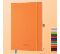 IN-LUXPRO Agenda 2026 2027: Agenda Semainier et Carnet de Notes Grande A4(29x21,5cm)18 Mois Scolaire Horizontal Planner(Du Juil.26 à Déc.27) - Couverture Rigide en PU Cuir, Papier 80g/m² Orange