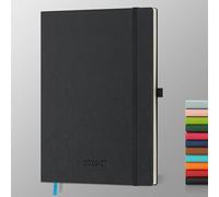 IN-LUXPRO Agenda 2026 2027: Agenda Semainier et Carnet de Notes Grande A4(29x21,5cm)18 Mois Scolaire Horizontal Planner(Du Juil.26 à Déc.27) - Couverture Rigide en PU Cuir, Papier 80g/m² Noir