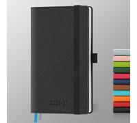 IN-LUXPRO Agenda 2026 2027: De poche Agenda Semainier et Carnet de Notes Petit A6(16,4x9,5cm)18 Mois Scolaire Planner(Du Juil.26 à Déc.27) - Couverture Rigide en PU Cuir, Papier 80g/m² Noir