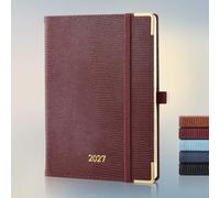 IN-LUXPRO Agenda 2027: Haut de gamme Agenda Semainier et Carnet de Notes | Vertical A5(21,9x16,2cm)12 Mois Scolaire Planner(D'Jan 2027 à Déc 2027), Papier 100g/m², Couverture PU luxe, Rouge bordeaux