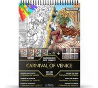 In Textu Livre de Coloriage Adulte Carnaval de Venise, Papier 200 g/m² | Reliure spirale, A4, qualité premium, 30 dessins, 300 modèles couleur, pour crayons et marqueurs Acrylique|Alcool|Eau