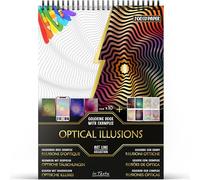 In Textu Livre de Coloriage Adulte Illusions d'Optique, Papier 200 g/m² | Reliure spirale, A4, qualité premium, 30 dessins, 300 modèles couleur, pour crayons et marqueurs Acrylique|Alcool|Eau