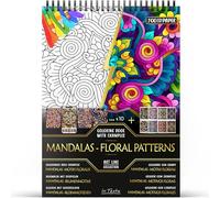 In Textu Livre de Coloriage Adulte Mandalas Motifs Floraux, Papier 200 g/m² | Reliure spirale, A4, qualité premium, 30 dessins, 300 modèles couleur, pour crayons et marqueurs Acrylique|Alcool|Eau